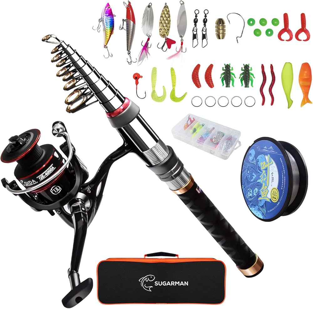 Amazon.co.jp: Sugarman 釣りセット 釣り竿 1.8M炭素伸縮釣竿 ロッド