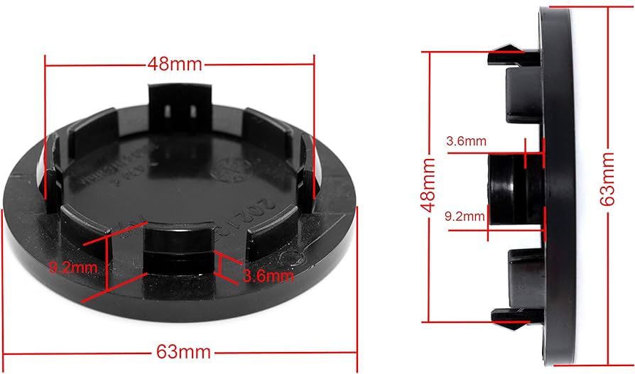 Amazon.co.jp: ホイールセンターキャップ 63mm 48mm 4個 ブラック