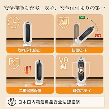 Amazon.co.jp: 『2025冬新型』 セラミックヒーター 【ECO知能恒温 節電