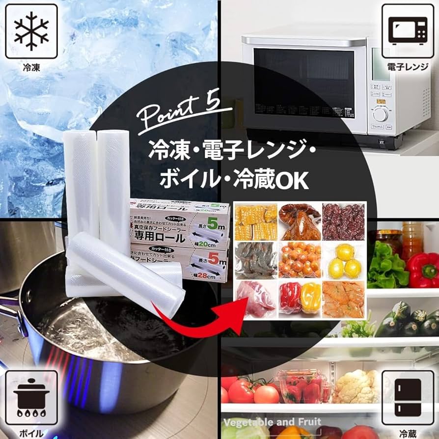 Amazon.co.jp: 真空ロール 20cm*500cm*1本 カットボックス付き 真空