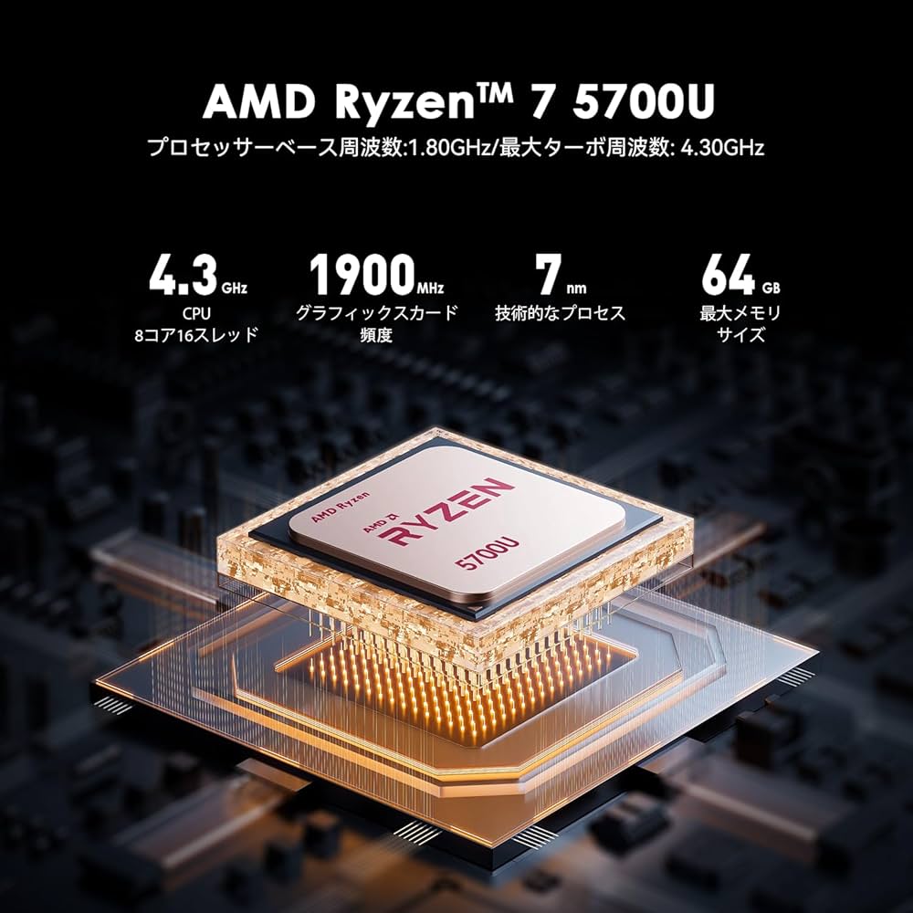 Amazon.co.jp: ミニPC Ryzen 7 TRIGKEY Speed S5 Pro R7-5700U(8コア16