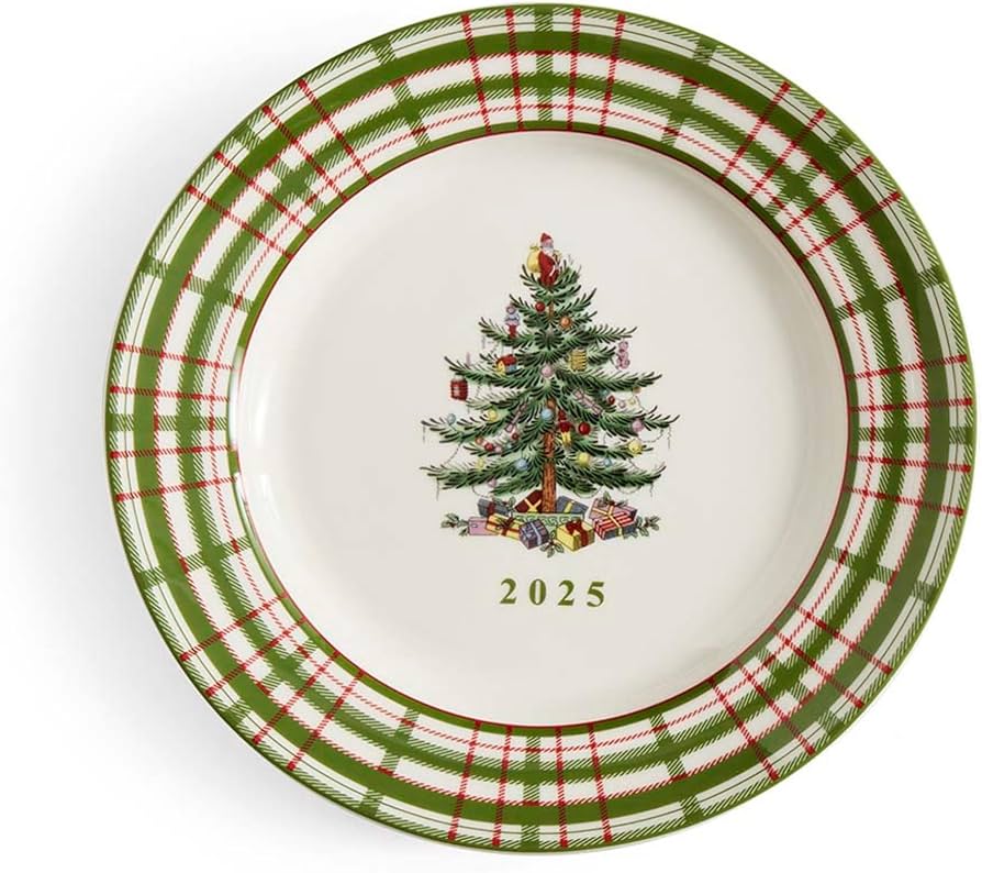 Amazon.com | Spode Annual 2025 Collector Plate - Red & Green Plaid
