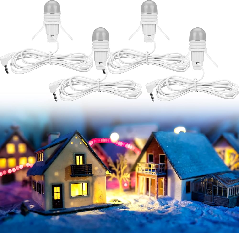 Amazon.co.jp: クリスマスビレッジライトアクセサリー 4個 LED電球2個
