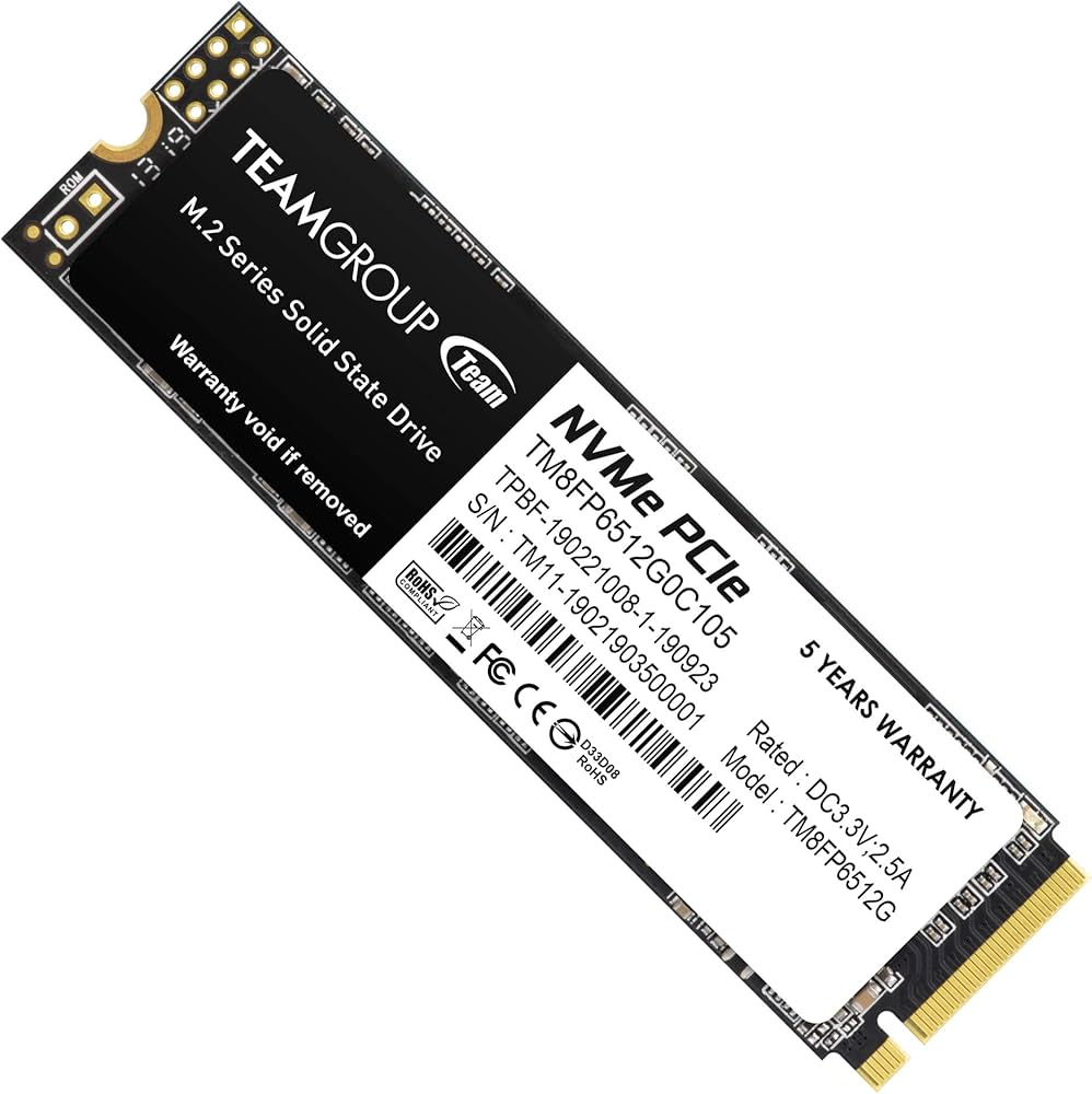 Amazon | TEAMGROUP (旧称 Team) M.2 SSD 512GB PCIe Gen3x4 MP33