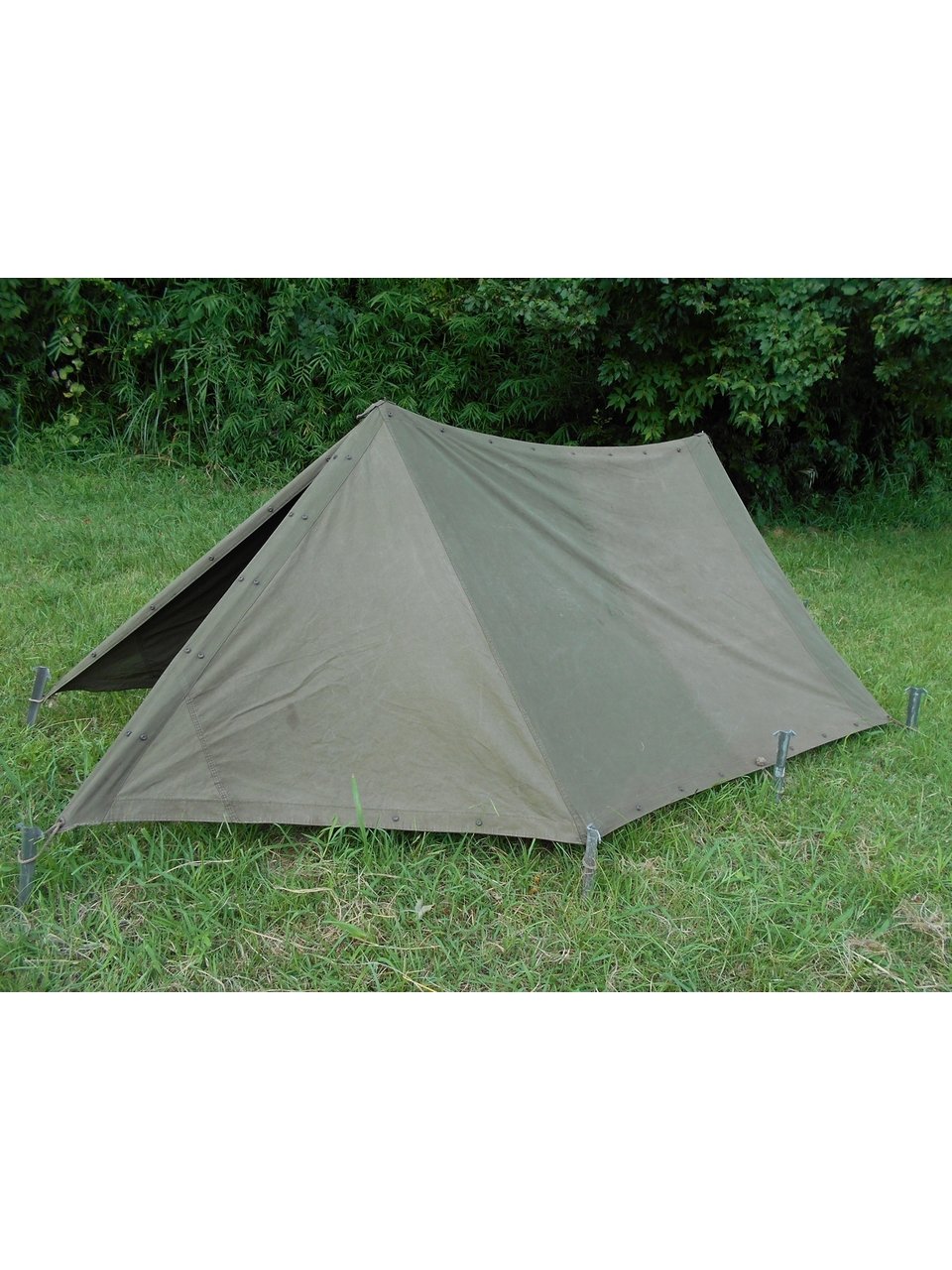 Amazon | アメリカ軍 ハーフテント/シェルター OD ※ポール・ペグ付き