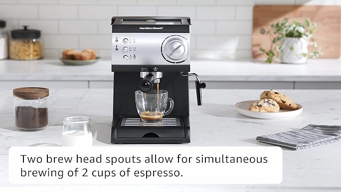 Amazon.com: Hamilton Beach 15 Bar Espresso Machine, Cappuccino