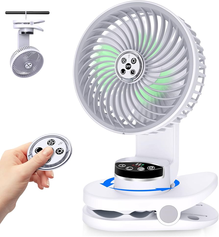 Amazon | TDONE 卓上扇風機 充電式クリップ扇風機 直径約 20cm 羽根