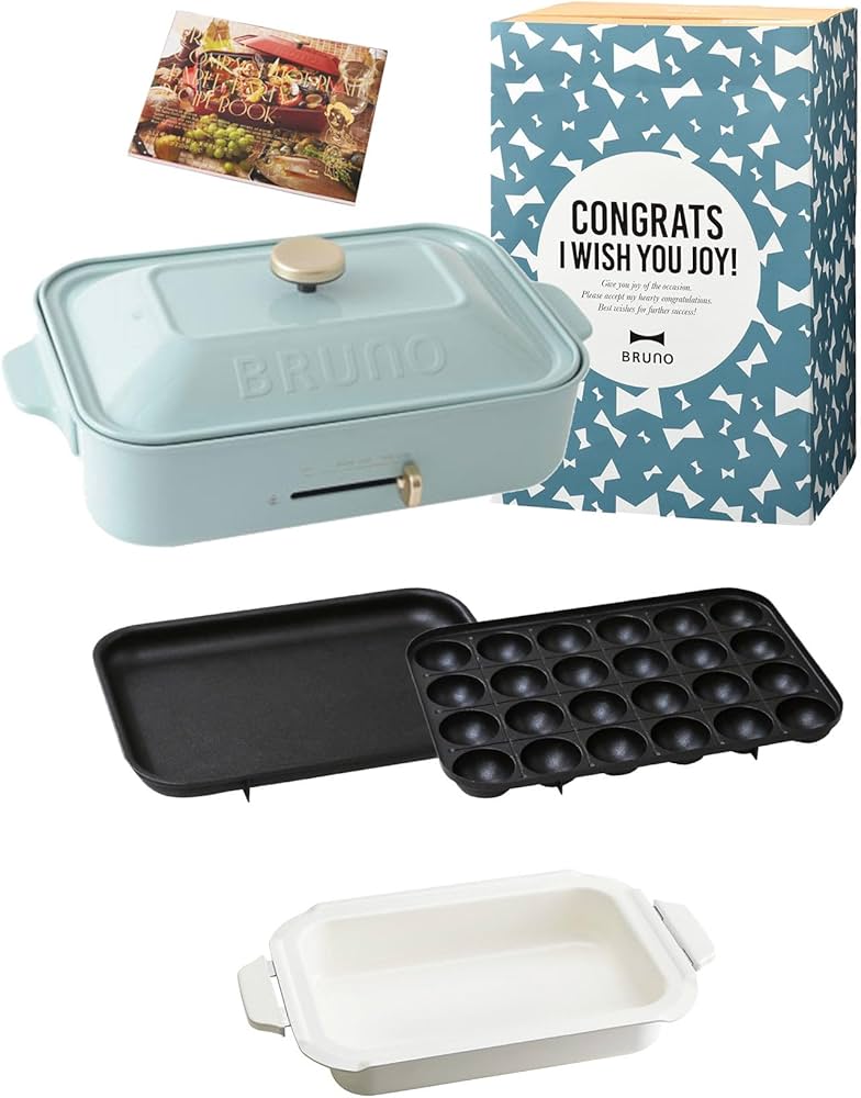 BRUNOブルーノ コンパクトホットプレート(ブルーグレー)+セラミック