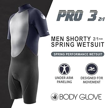 Amazon.com: Body Glove PRO 3 - Men Back Zip S/S Springsuit 2/1MM