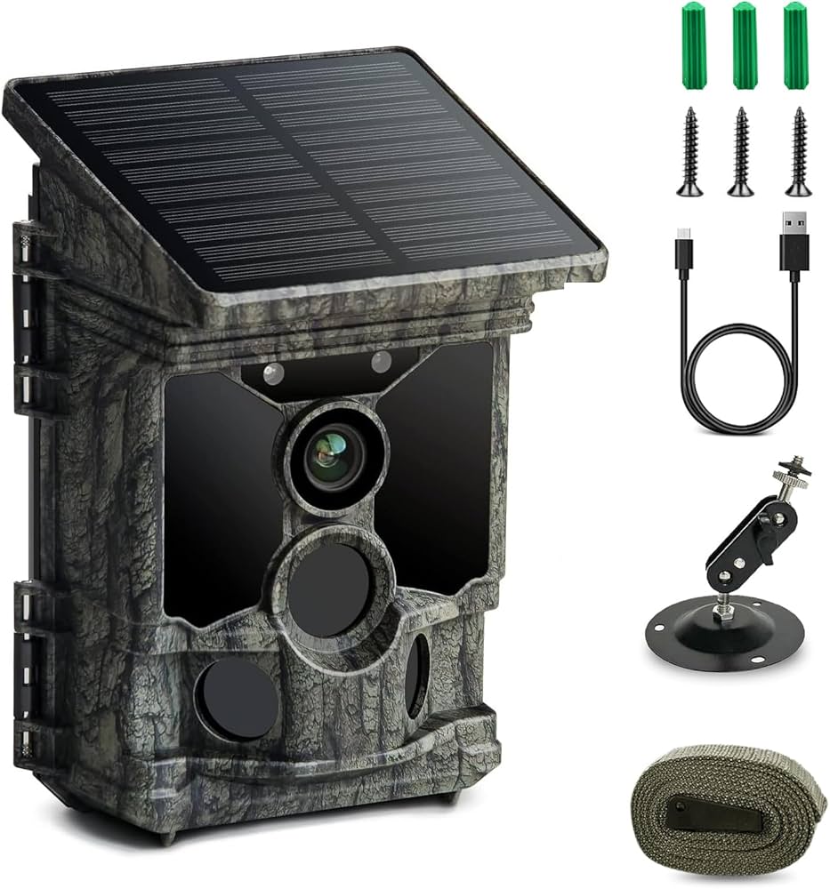 Amazon.co.jp: トレイルカメラ ソーラー 30FPS 4K&112MP WIFI機能 防犯