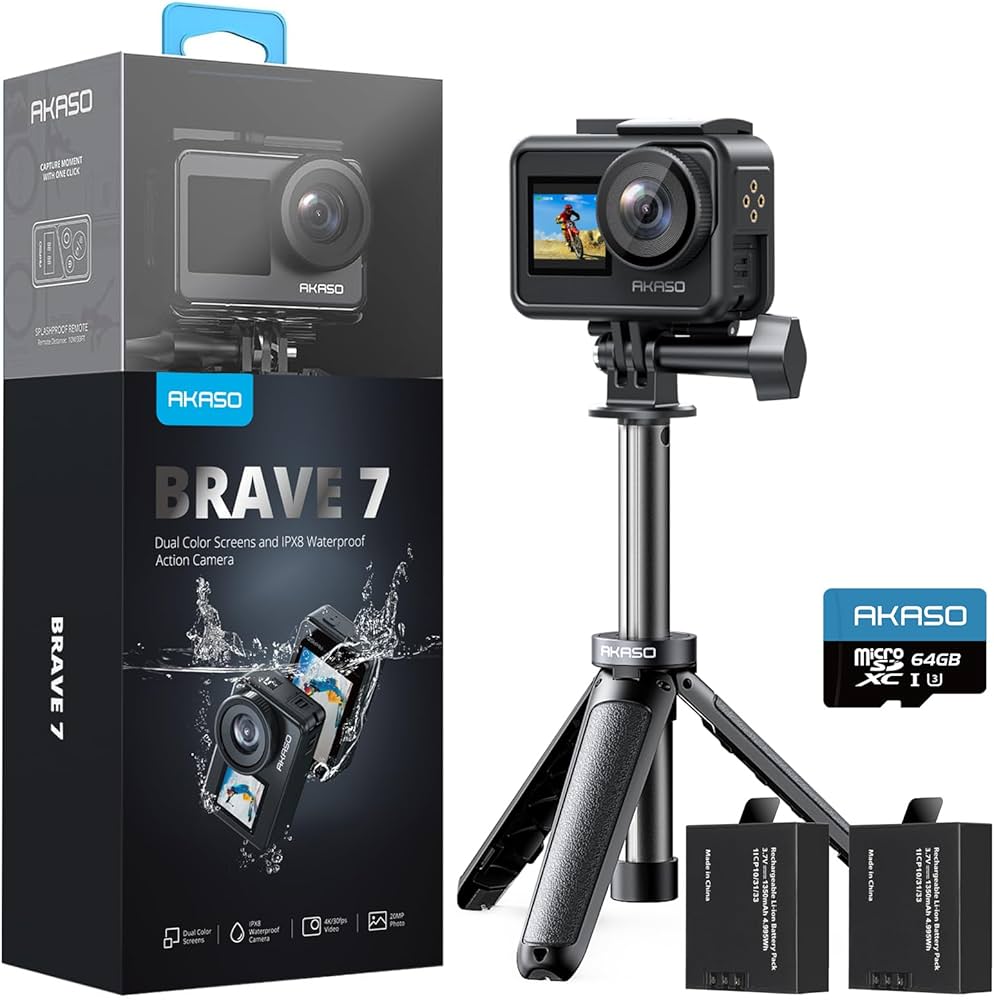 Amazon | アクションカメラ-AKASO Brave7-4Kウェアラブルカメラ IPX8本