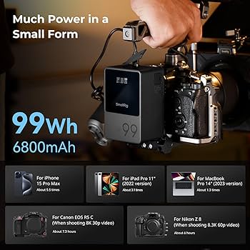 Amazon.com: SMALLRIG V Mount Battery VB99, 99Wh / 6800mAh V Lock