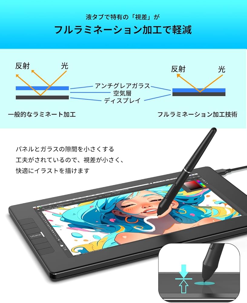 Amazon.co.jp: VEIKK 11.6 inch LCD Tablet and Smartphone Compatible