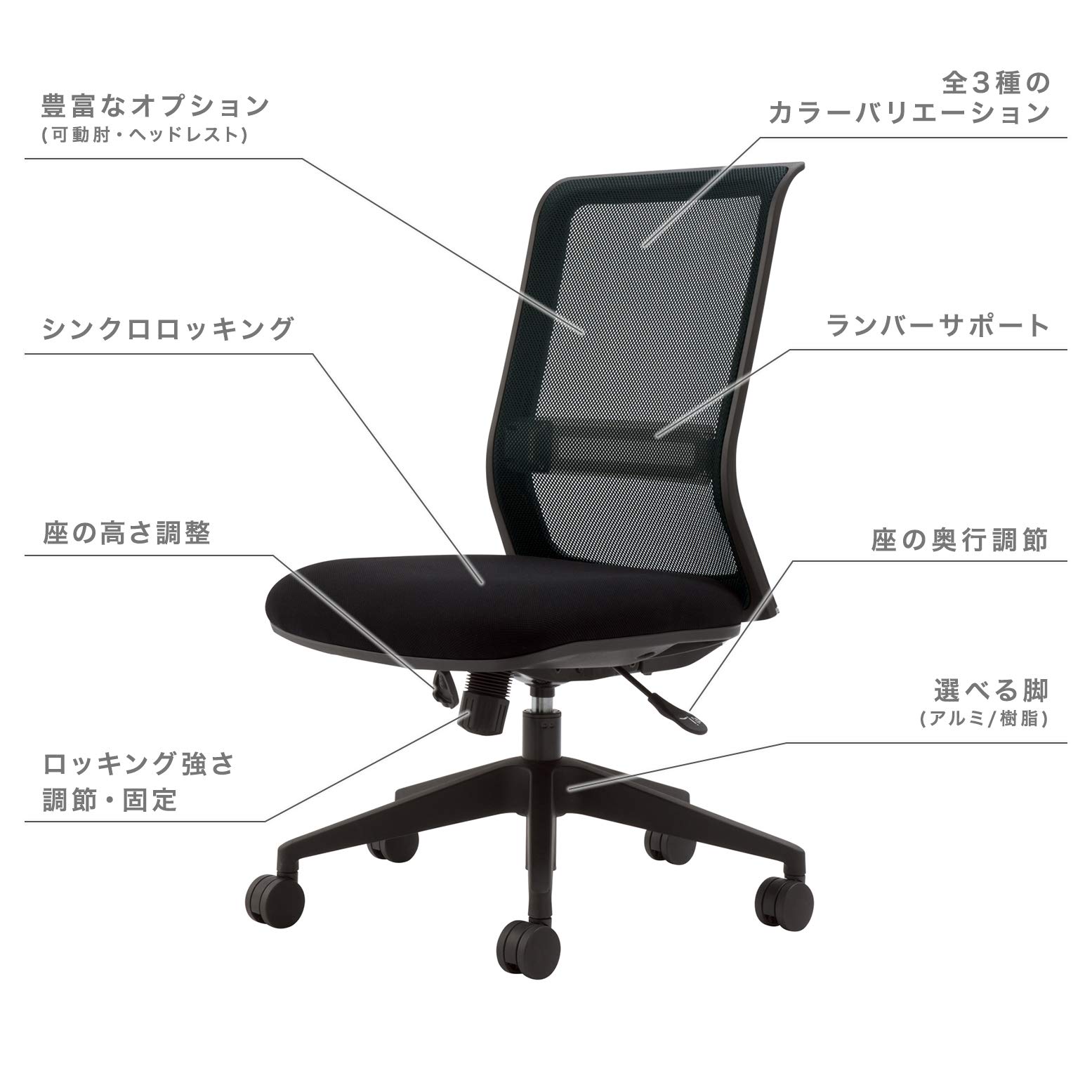 Amazon | コクヨ エントリー 椅子 ブラック メッシュタイプ デスク