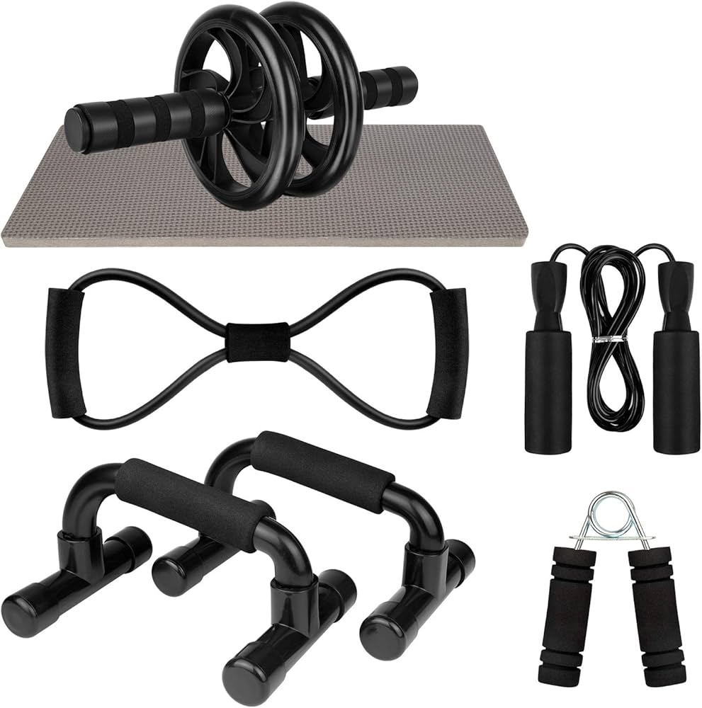 Amazon.co.jp: Mdai 筋トレセット 7点セット 腹筋ローラー 膝マット