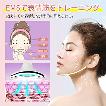 Amazon.co.jp: 【2025年新進化】美顔器 ems 6モード 4段階レベル 光 エ