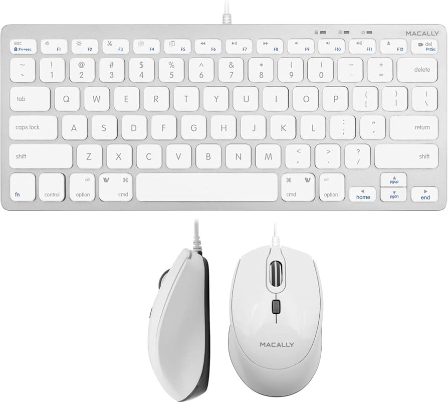 Amazon.com: Macally USB C Wired Mouse and a USB C Mini Keyboard