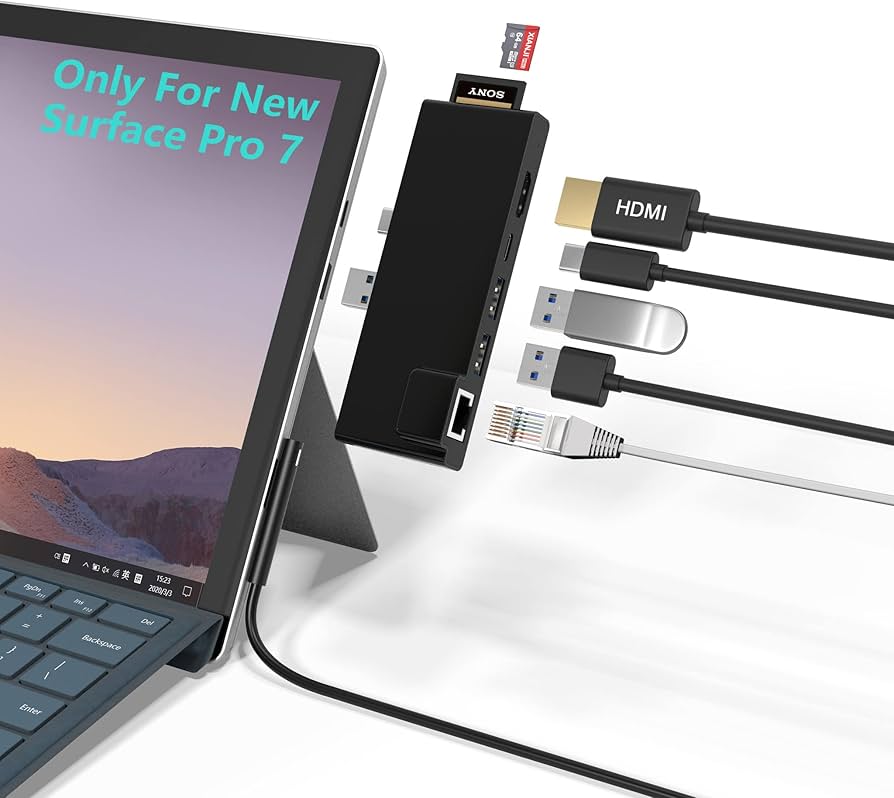 Amazon.co.jp: Microsoft Surface Pro 7ハブ 7ポート付き4K@60Hz HDMI