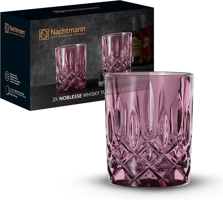 Amazon.com | Nachtmann 2-Piece Whisky Tumbler Set, Pink Whisky
