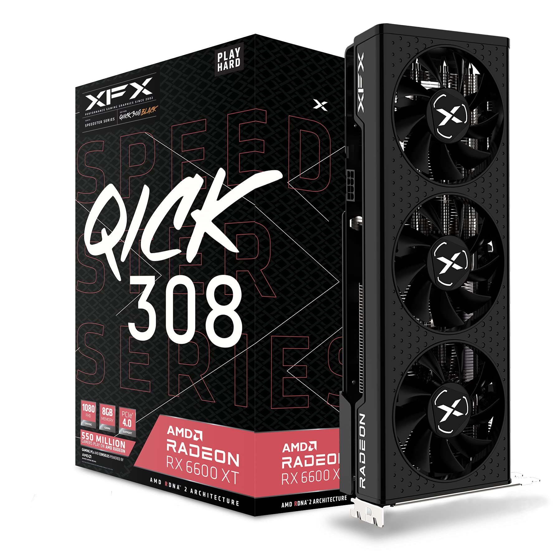 Amazon | XFX Speedster QICK308 Radeon RX 6600 XT ブラックゲーム