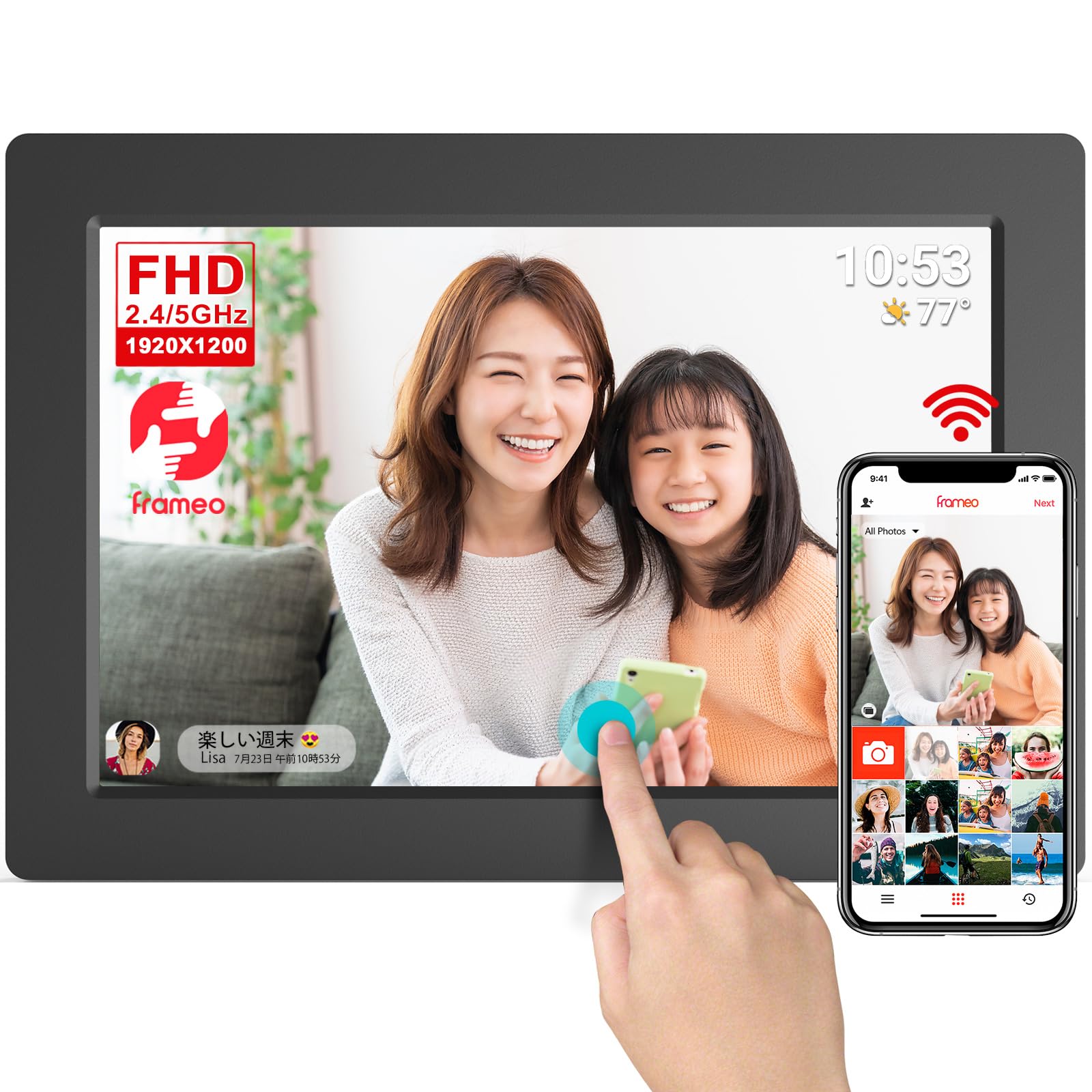 Amazon.co.jp: FRAMEO デジタルフォトフレーム WiFi対応 10.1インチ