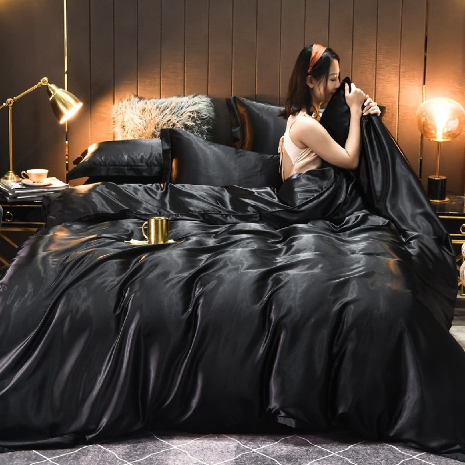 Amazon｜布団カバー ダブル 敷布団カバー ボックスシーツ ダブル 4点