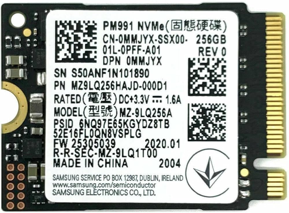 Amazon | Sаmsug 256GB PCIe NVMe 2230 SSD (PM991) (OEM) 30mm