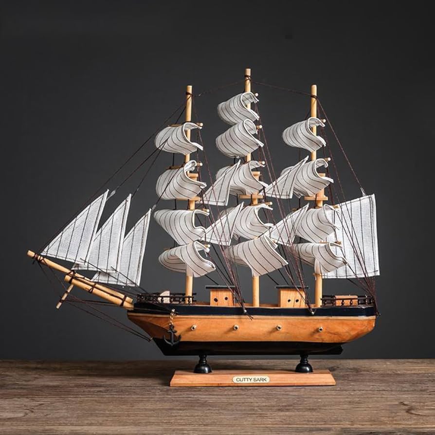 Amazon.co.jp: [dhiuebc] 帆船模型 オブジェ 39cm 木製 手作り モデル