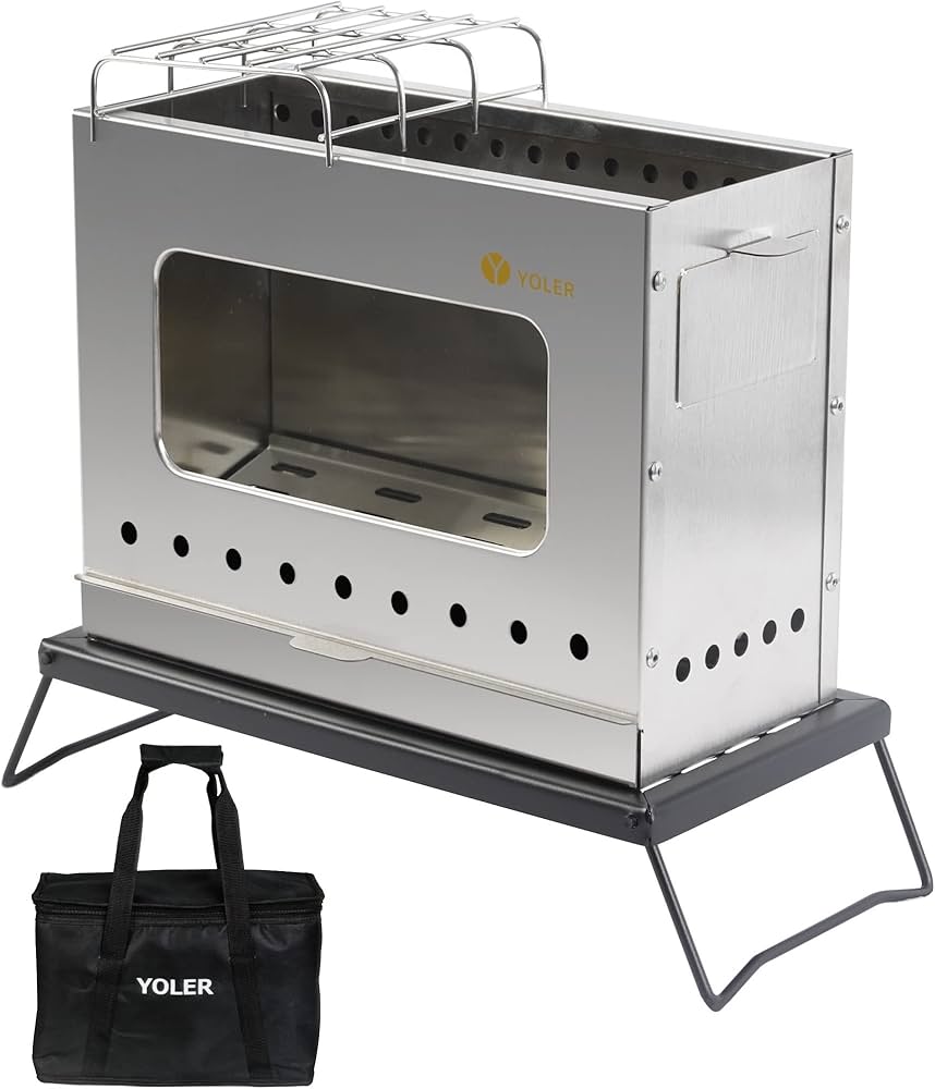 Amazon | ヨーラー|YOLER ステンレス鋼 焚き火台 薪ストーブ コンロ 二