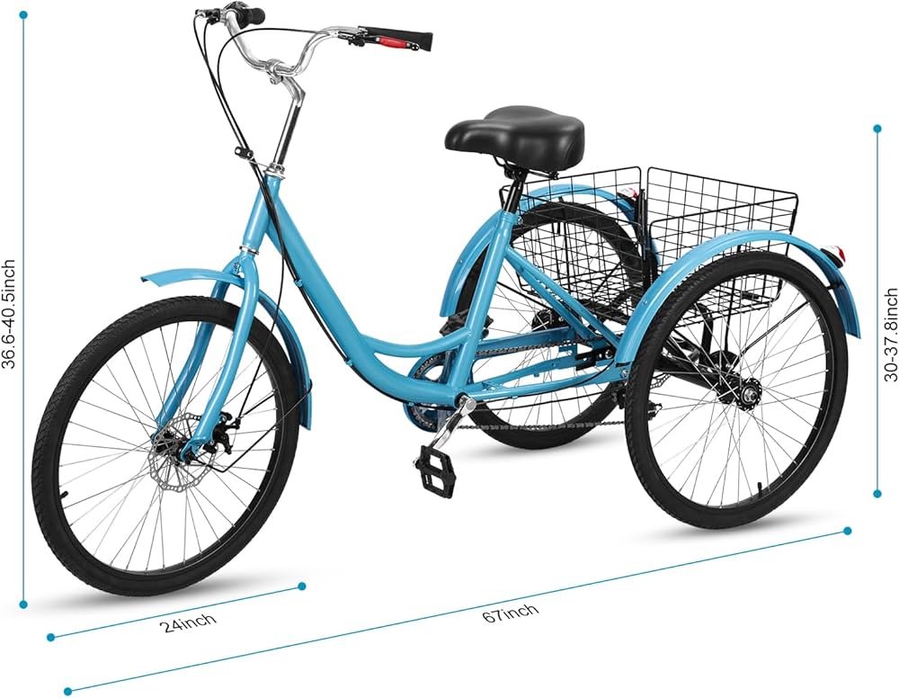 Amazon.co.jp: 24インチの大人用三輪車、大人用ドリフトトライク