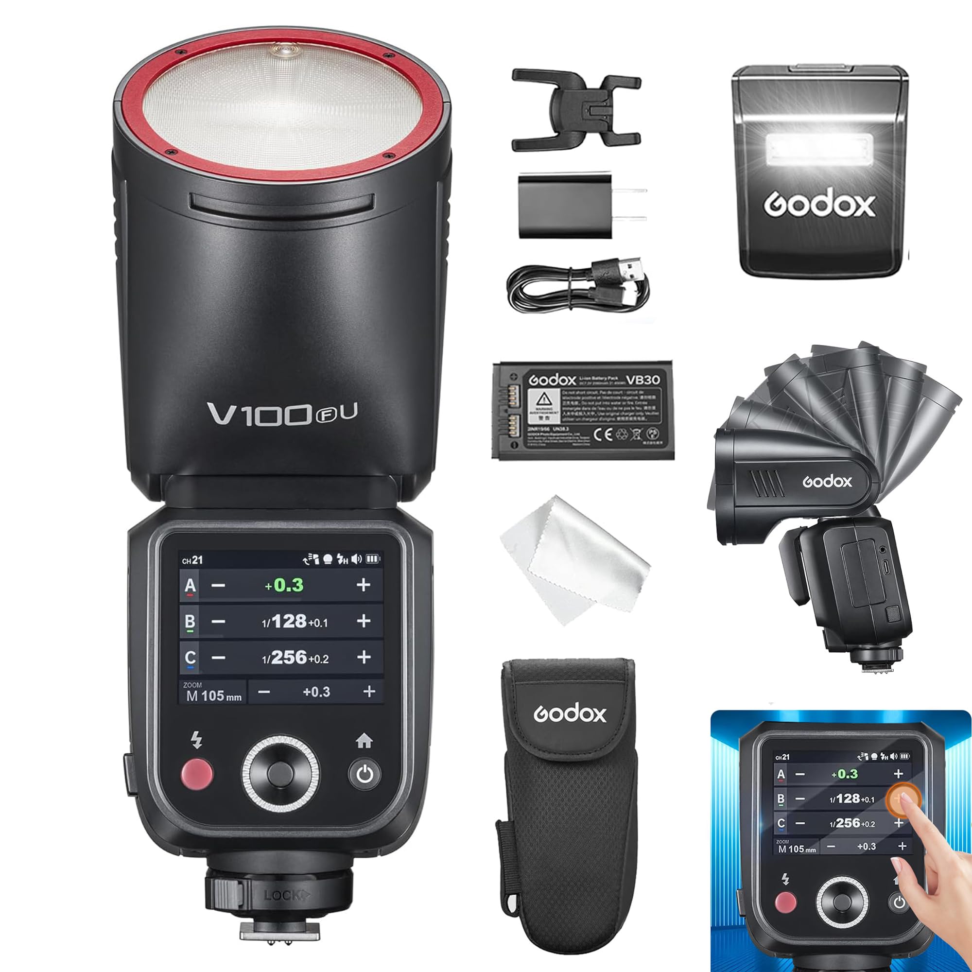 Amazon.com : Godox V100-F Flash for Fuji Camera,Round Head Camera