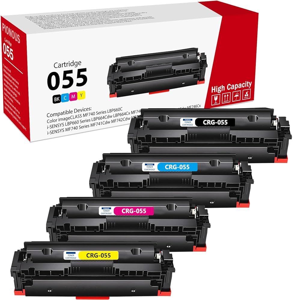 Amazon.com: 055 Toner Cartridge Set (4-Pack, Black, Cyan, Magenta