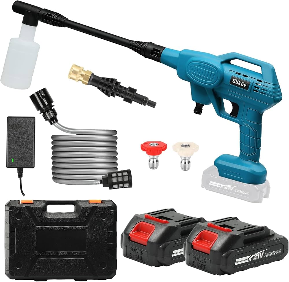 Amazon | Elikliv 高圧洗浄機 コードレス 充電式 ハンディ 洗車機