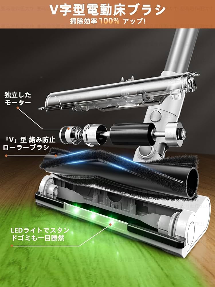 Amazon | 掃除機 コードレス【2025革新モデル 50000pa強力吸引& LED