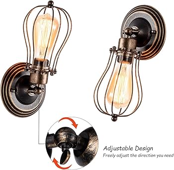 Amazon.co.jp : ブラケットライト レトロ ウォールランプ 工業北欧風