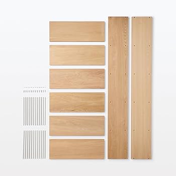 Amazon｜無印良品 スタッキングシェルフ・ワイド・5段・オーク材 幅