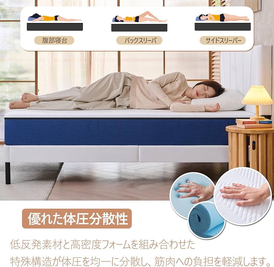 Amazon.co.jp: Hillmoonri セミダブル マットレス 厚さ20cm 低反発