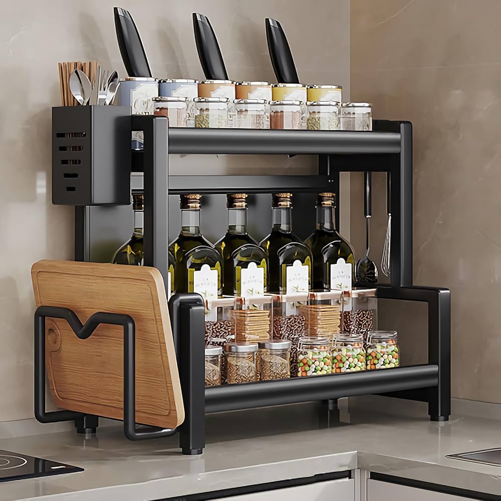 Amazon｜調味料収納ラック 炭素鋼スパイスラック多機能キッチンラック