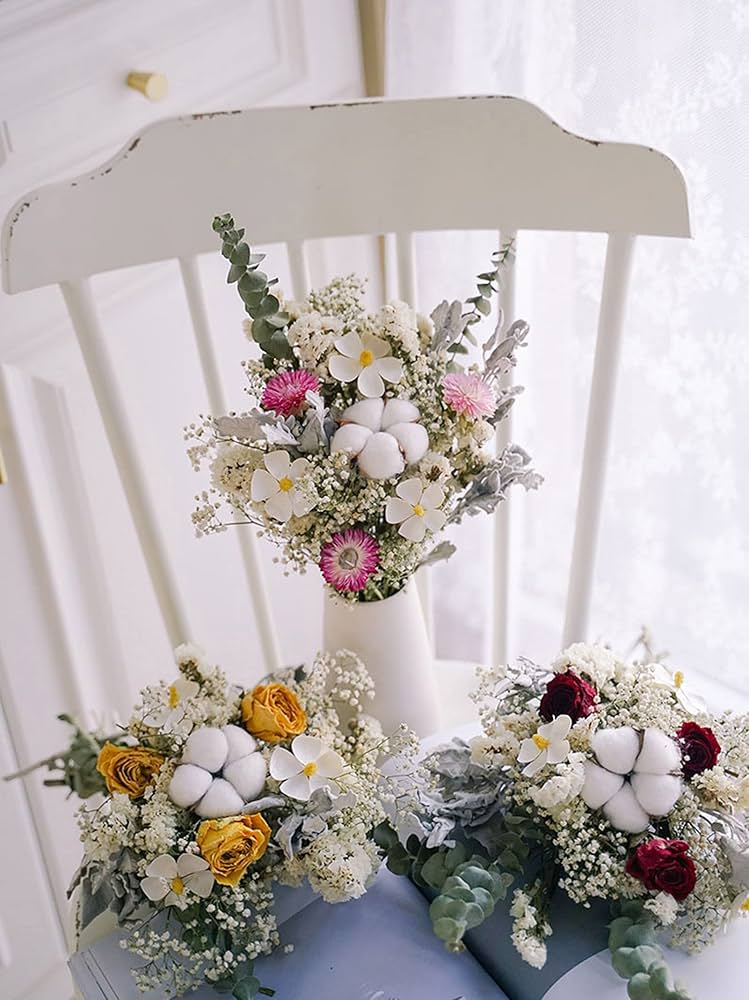 Amazon.co.jp: ドライフラワー 花束 ユーカリのバラの花の花束insの家