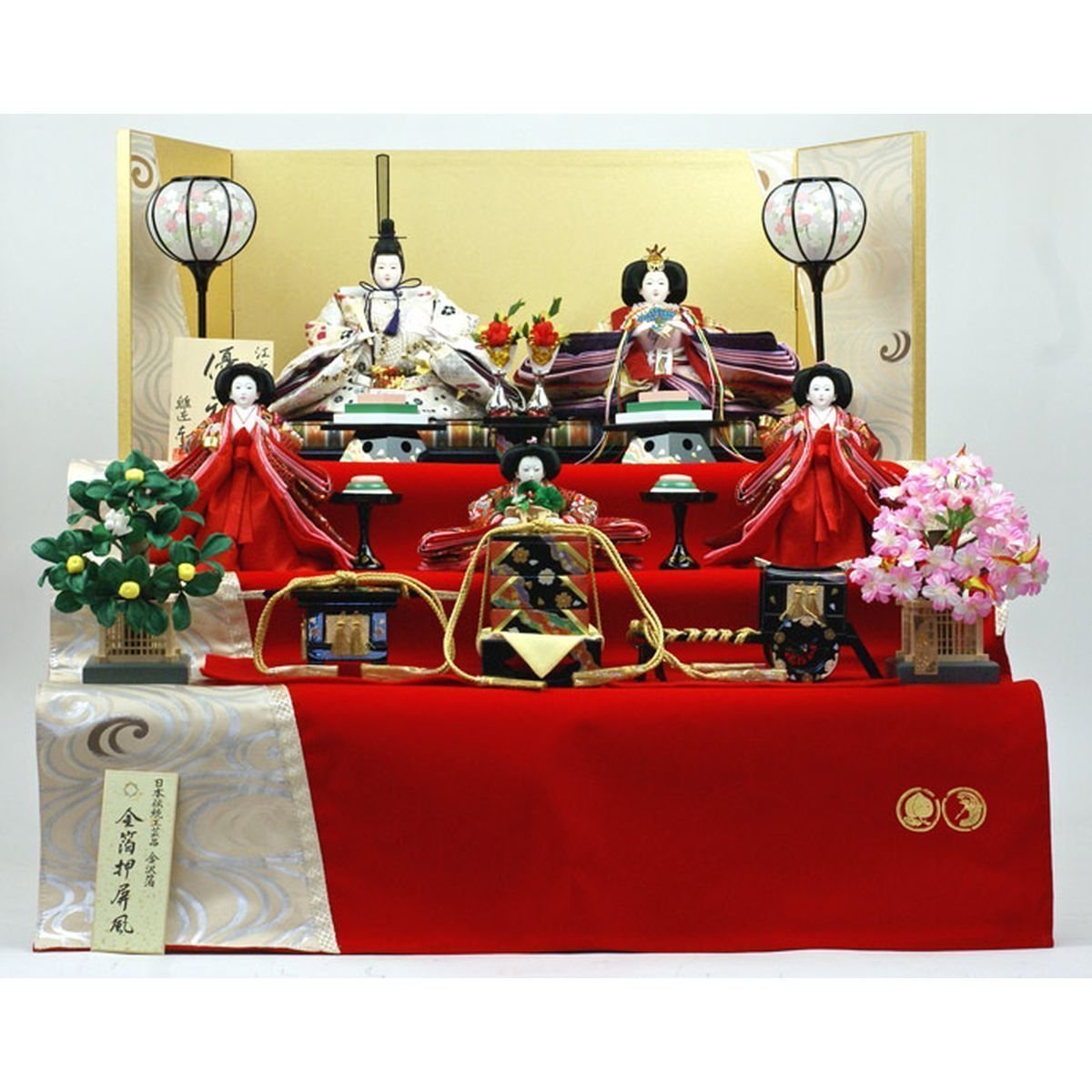 Amazon | 東玉 雛人形 三段飾り 「優雅雛」 衣装着 十二単 五人飾り