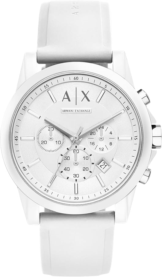 Amazon.com: A|X Armani Exchange Chronograph White Silicone Watch