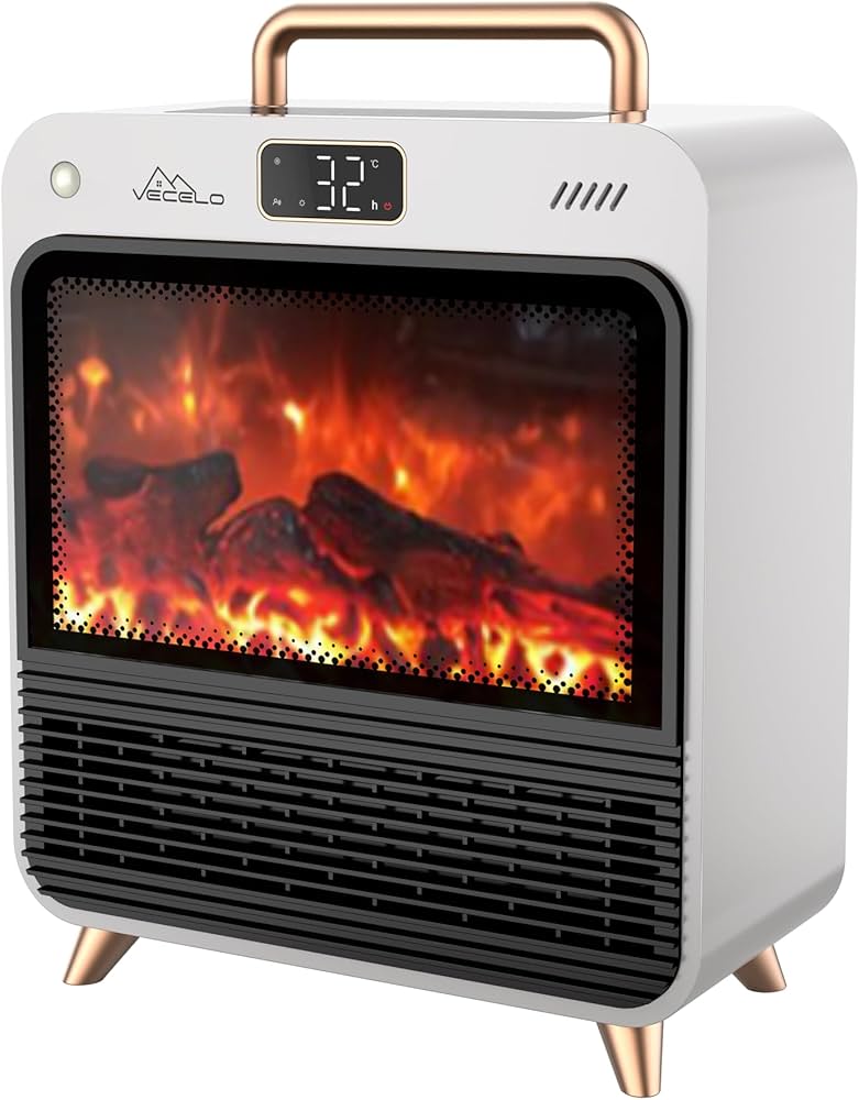 Amazon | VECELO セラミックヒーター 暖炉型 人感センサー 【冬新型