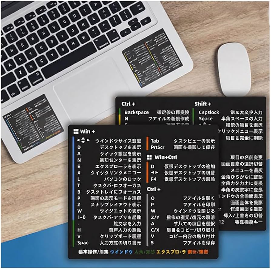 Amazon.co.jp: 2枚組 日本語版 ショートカットキー シール 一覧表 早見