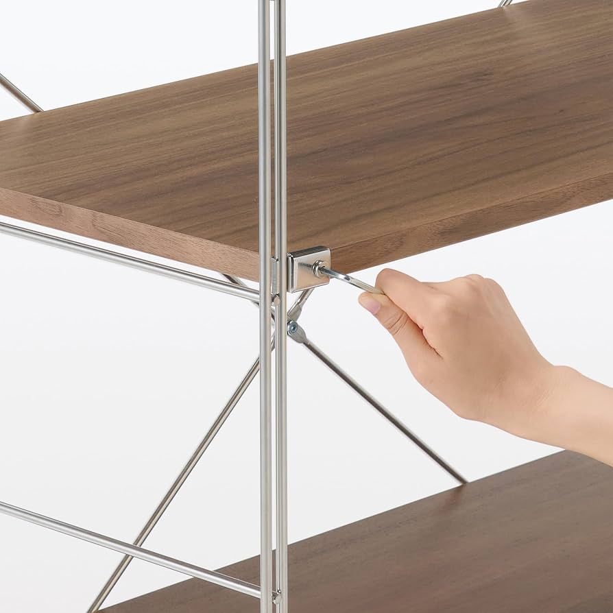 Amazon｜無印良品 ステンレスユニットシェルフ ウォールナット材棚