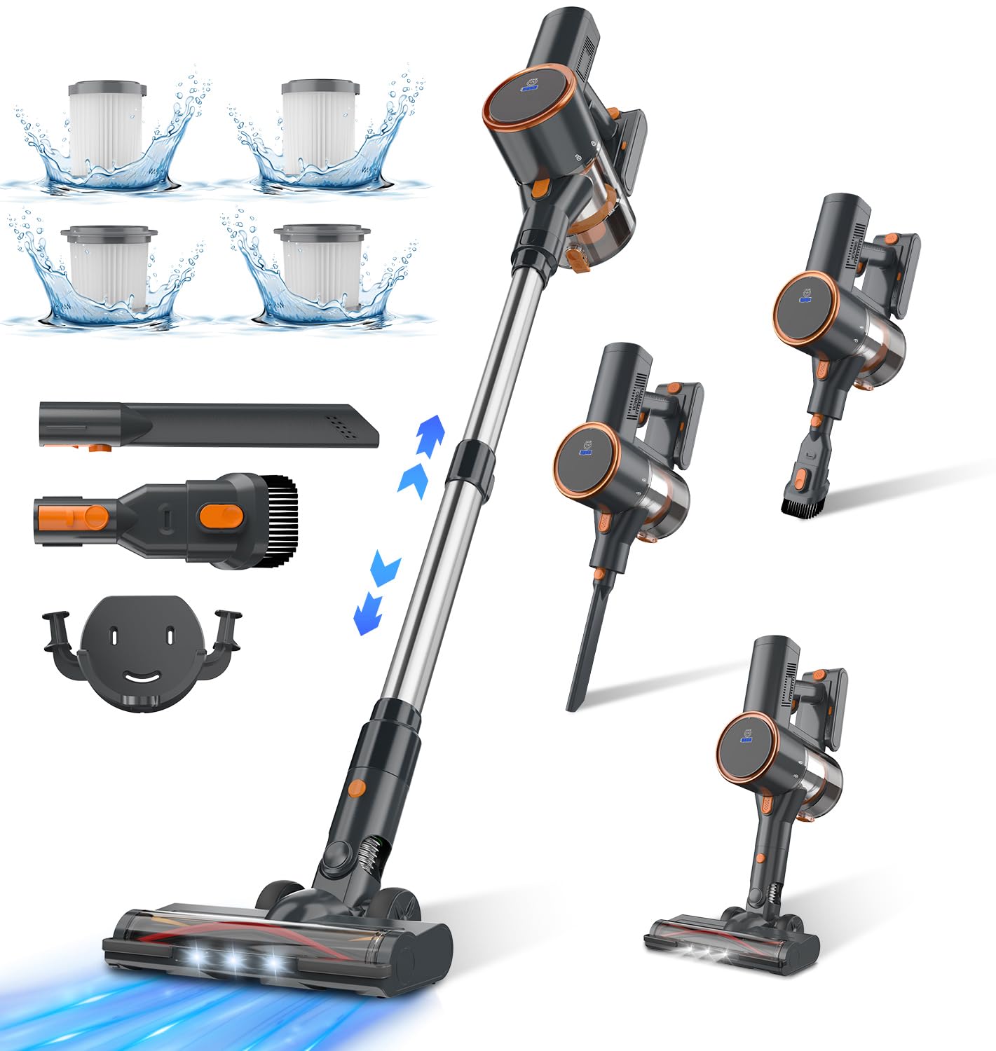 Amazon | 掃除機 コードレス【45000pa強力吸引・60分連続稼働】CEUKOZ