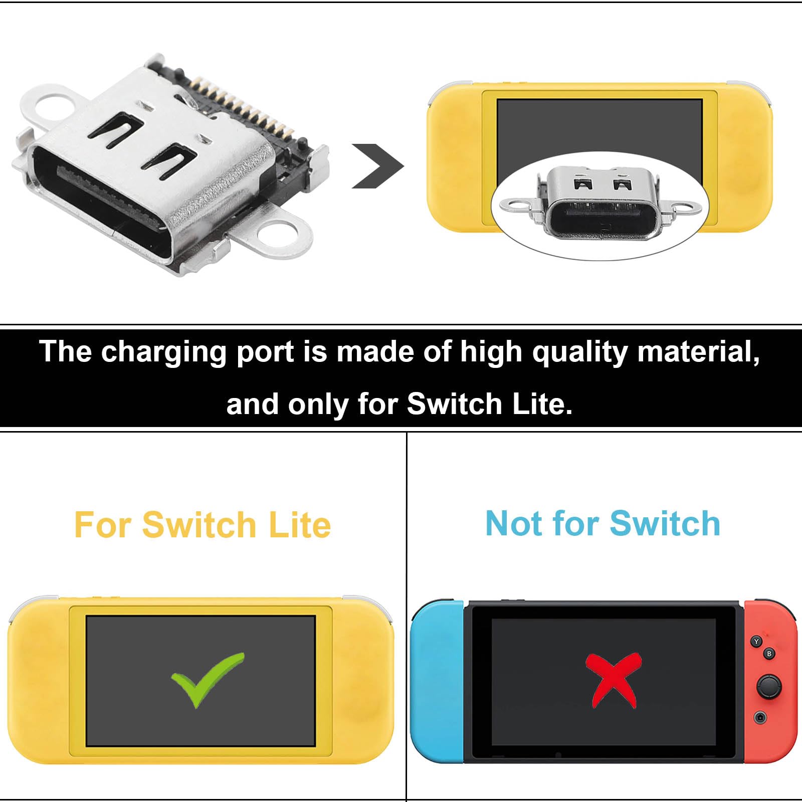 Amazon.com: Ikpek 3-Pack Charging Port Replacement for Nintendo
