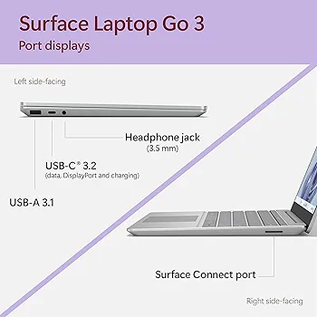 Amazon.com: Microsoft Surface Laptop Go 3 (2023) - 12.4