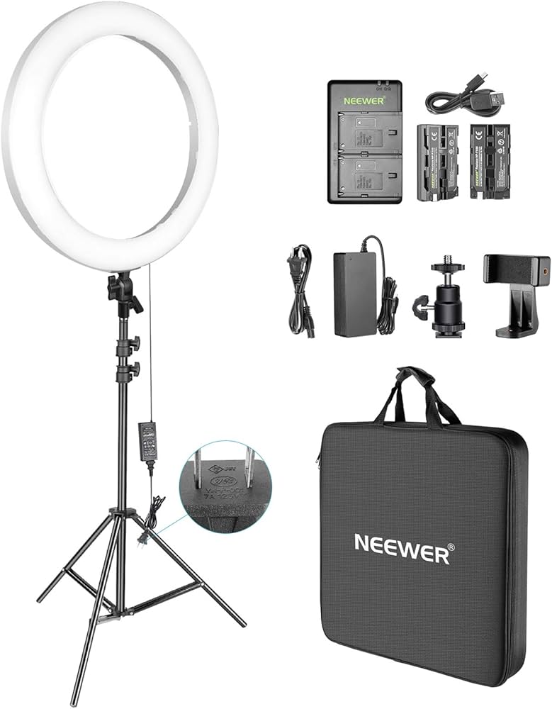 Amazon | Neewer 18インチLEDリングライトキット 調光可能な色温度