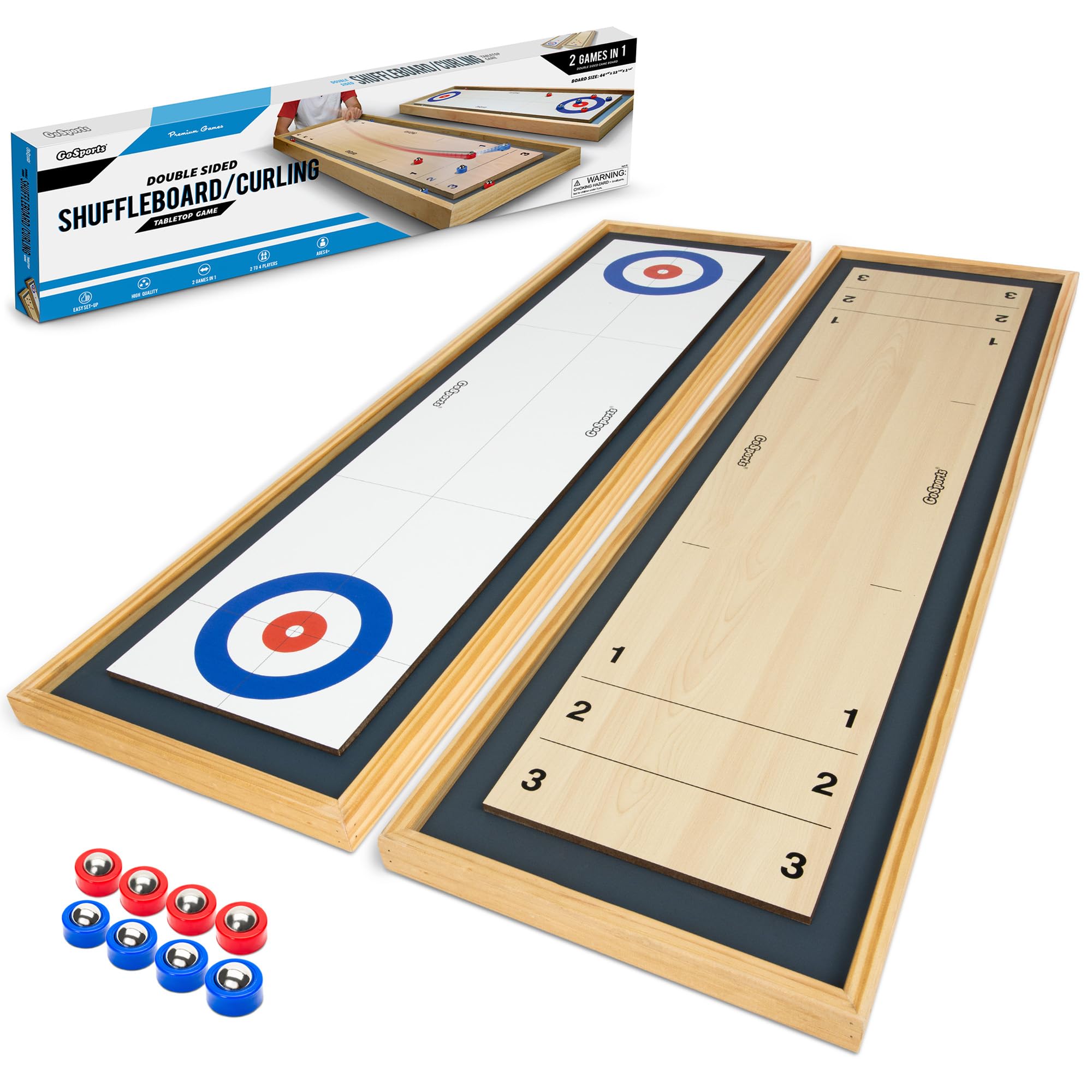 Amazon.co.jp: GoSports Shuffleboard and Curling 2-in-1 Table Game