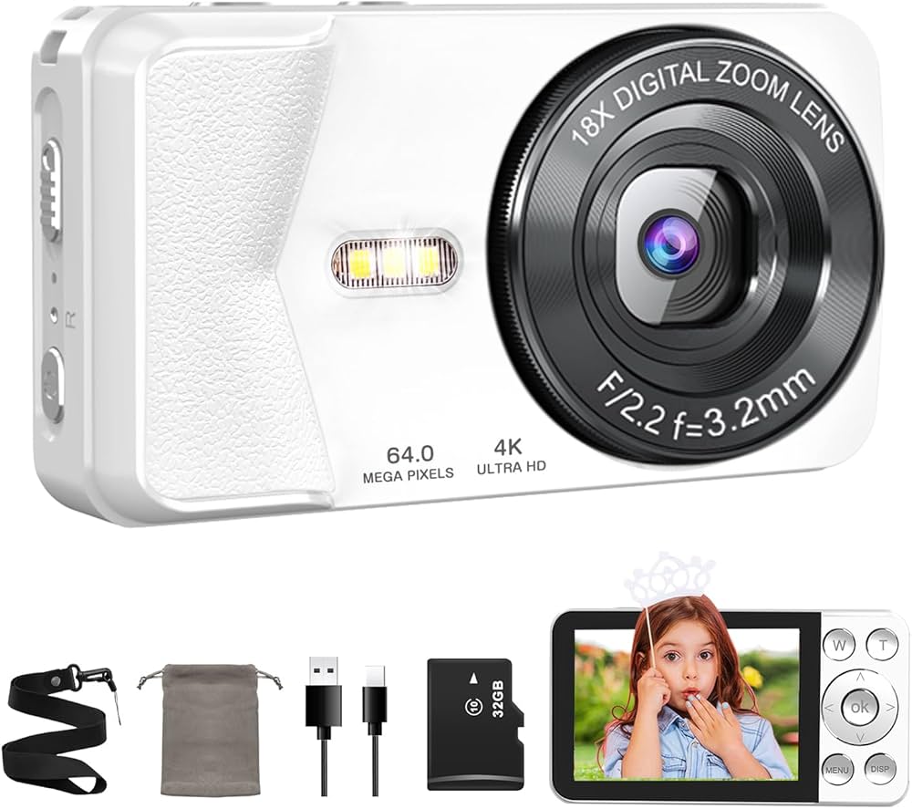 Amazon | QZTCAMERA デジカメ 4K デジタルカメラ 6400万画素 Type-C